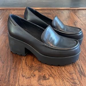 Vagabond Shoemakers Black Leather Platform Loafer